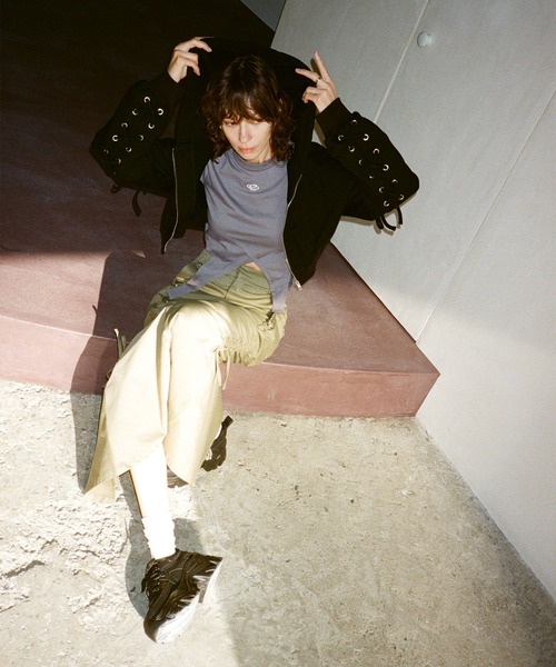 ENVYM（アンビー）の「レースアップショートパーカー（パーカー・レディース・グレー/ブラック/ホワイト・FREE）」の7枚目の写真