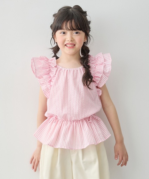 Piet(ピエット)の「ウエストリボン フリルブラウス(シャツ/ブラウス・キッズ・サックスブルー/ブラック/ピンク・100/110/120/130)」の16枚目の写真