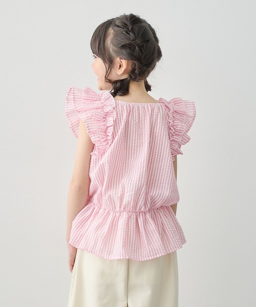 Piet(ピエット)の「ウエストリボン フリルブラウス(シャツ/ブラウス・キッズ・サックスブルー/ブラック/ピンク・100/110/120/130)」の14枚目の写真