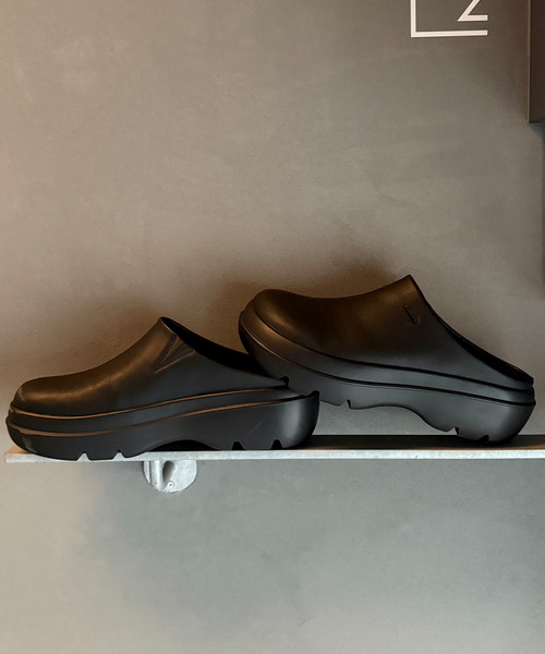 セール】+7cmボリュームソールステッチデザインサボサンダル【JaVa