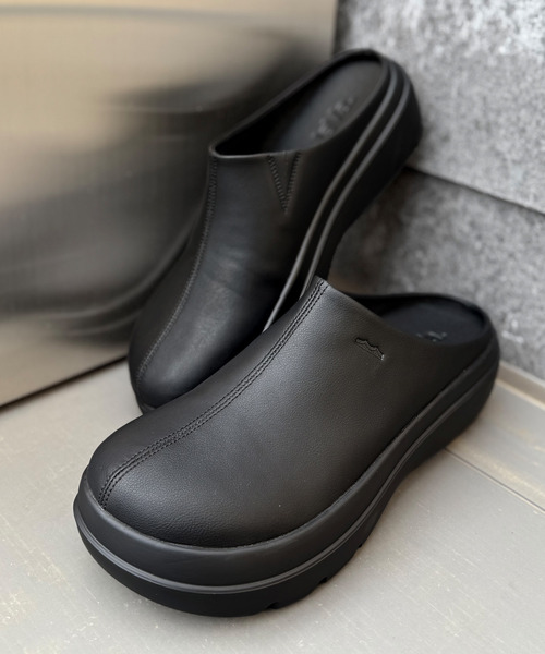 セール】+7cmボリュームソールステッチデザインサボサンダル【JaVa