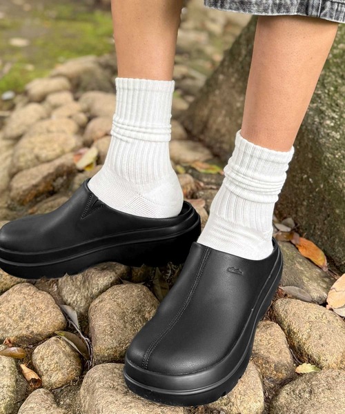 セール】+7cmボリュームソールステッチデザインサボサンダル