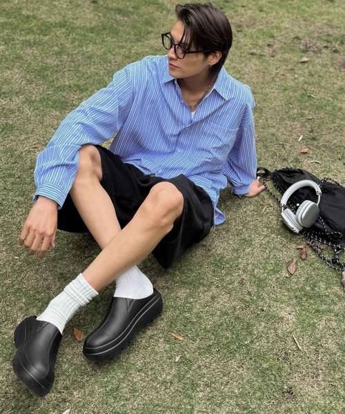 Java（ジャバ）の「+7cmボリュームソールステッチデザインサボサンダル【JaVaジャバコラボ】（ローファー・メンズ・ブラック・MEDIUM/LARGE/X-LARGE/XX-LARGE/XXX-LARGE）」の2枚目の写真