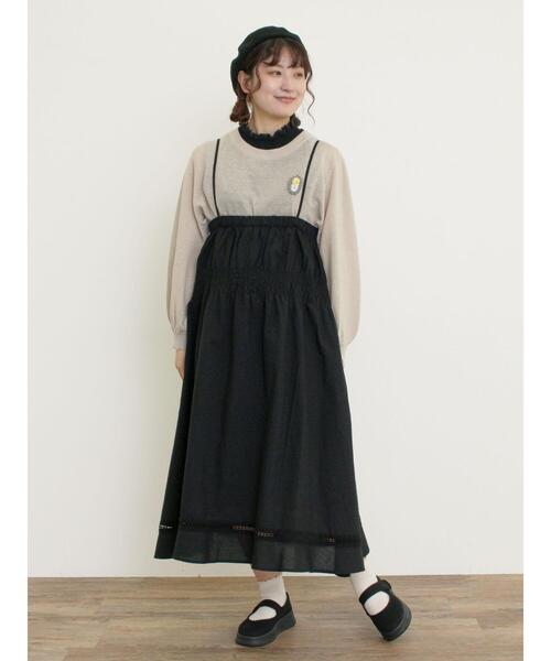 Samansa Mos2（サマンサ モスモス）の「2WAYシャーリングスカート（スカート・レディース・ブラック/オフホワイト/ブルー・F）」の2枚目の写真