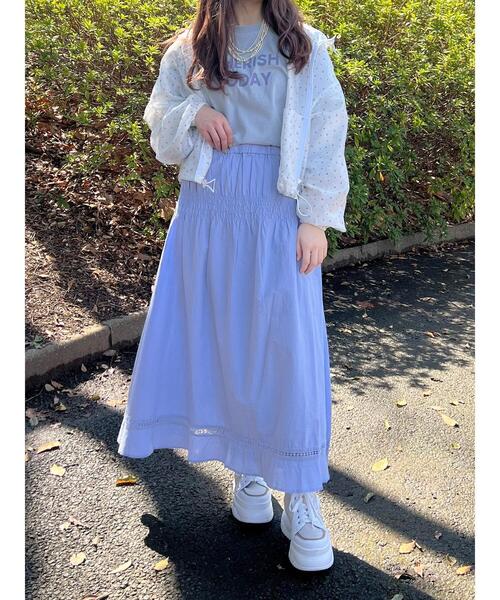 Samansa Mos2（サマンサ モスモス）の「2WAYシャーリングスカート（スカート・レディース・ブラック/オフホワイト/ブルー・F）」の16枚目の写真