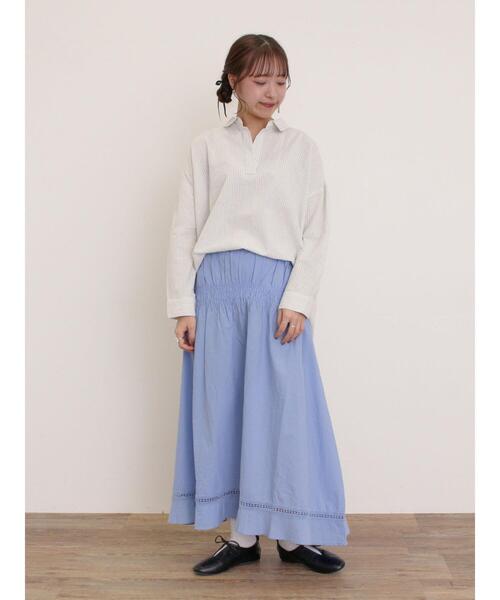 Samansa Mos2（サマンサ モスモス）の「2WAYシャーリングスカート（スカート・レディース・ブラック/オフホワイト/ブルー・F）」の19枚目の写真