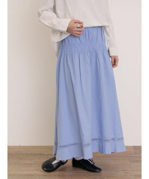 Samansa Mos2（サマンサ モスモス）の「2WAYシャーリングスカート（スカート・レディース・ブラック/オフホワイト/ブルー・F）」の4枚目の写真