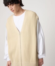 CITEN | <CITEN>リブニットZIPベスト(ベスト)