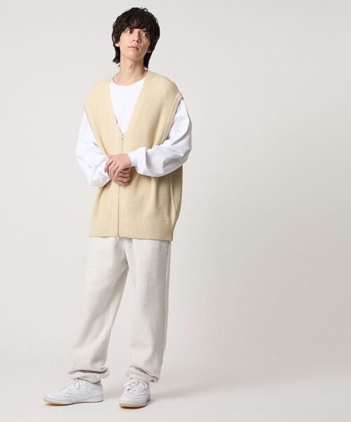 CITEN（シテン）の「＜CITEN＞リブニットZIPベスト（ベスト・メンズ・ナチュラル/ブラック・FREE）」の18枚目の写真