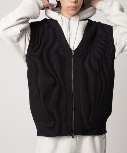 CITEN（シテン）の「＜CITEN＞リブニットZIPベスト（ベスト・メンズ・ナチュラル/ブラック・FREE）」の19枚目の写真