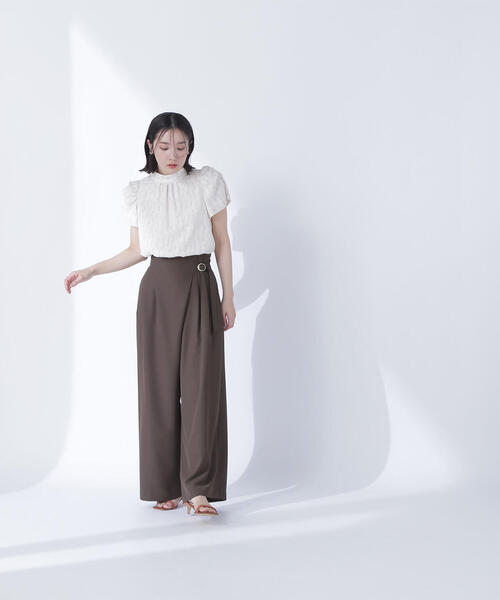 セール】◇カットジャガードボリュームスリーブブラウス（シャツ