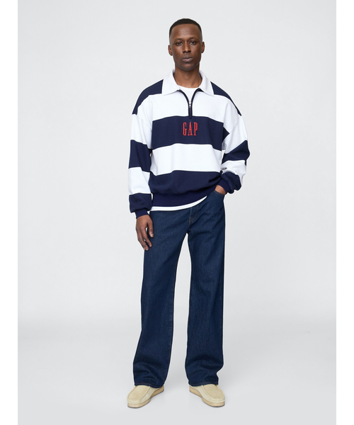 GAP（ギャップ）の「ヘビーウェイト ストライプ Gapロゴ プルオーバー