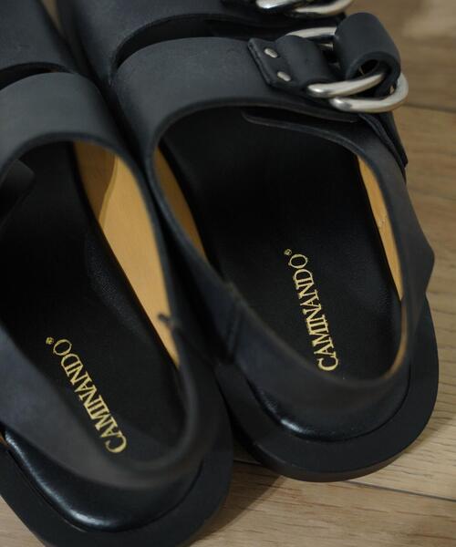 CAMINANDO（カミナンド）の「CAMINANDO/カミナンド/DOUBLE RING PLATFORM SANDAL（サンダル・レディース・ブラック・6/7/8）」の9枚目の写真