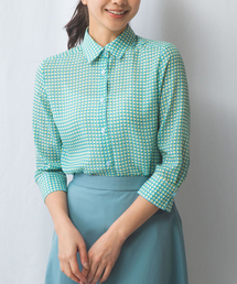 NARACAMICIE（ナラカミーチェ）の「【NARACAMICIE】バスケット幾何シフォン七分袖ブラウス（シャツ/ブラウス）」