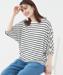 SHOO・LA・RUE | 【接触冷感/二の腕カバー】肘まで隠れるとろみドルマン5分袖トップス(Tシャツ/カットソー)