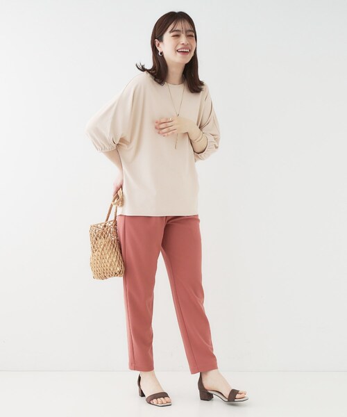 SHOO・LA・RUE(シューラルー)の「【ひんやり/UV/二の腕カバー】肘まで隠れるとろみドルマン5分袖トップス(Tシャツ/カットソー・レディース・ブラック/ライトベージュ/グリーン系/ブラック系2・00)」の22枚目の写真