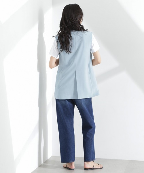 NANO universe（ナノユニバース）の「メランジドライ テーラードダブルジレ(セットアップ可)（テーラードジャケット・レディース・ライトブルー/ブラック/ライトベージュ・FREE）」の10枚目の写真