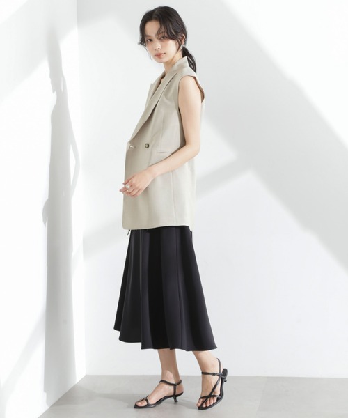 NANO universe（ナノユニバース）の「メランジドライ テーラードダブルジレ(セットアップ可)（テーラードジャケット・レディース・ライトブルー/ブラック/ライトベージュ・FREE）」の16枚目の写真