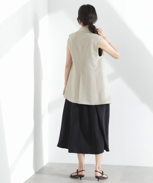 NANO universe（ナノユニバース）の「メランジドライ テーラードダブルジレ(セットアップ可)（テーラードジャケット・レディース・ライトブルー/ブラック/ライトベージュ・FREE）」の17枚目の写真