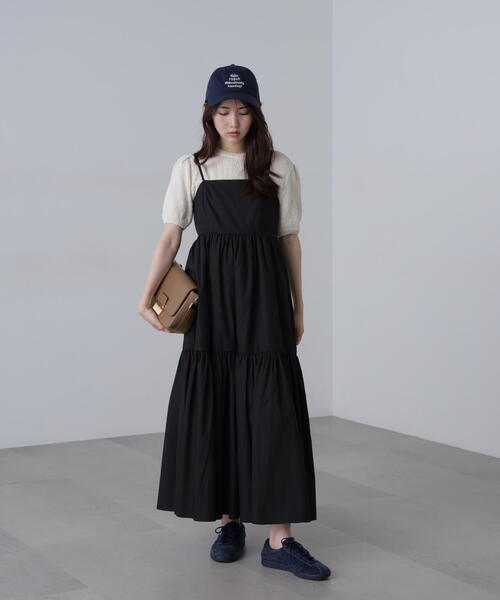 FREE'S MART(フリーズマート)の「◆ティアードキャミソールワンピース(ワンピース・レディース・ブラック/ブラウン系その他/ホワイト系その他・SMALL/MEDIUM)」の5枚目の写真