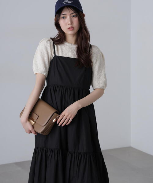 FREE'S MART(フリーズマート)の「◆ティアードキャミソールワンピース(ワンピース・レディース・ブラック/ブラウン系その他/ホワイト系その他・SMALL/MEDIUM)」の6枚目の写真