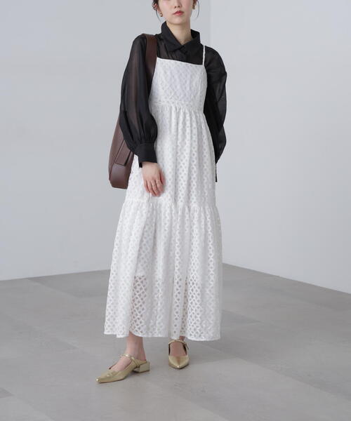 FREE'S MART(フリーズマート)の「◆ティアードキャミソールワンピース(ワンピース・レディース・ブラック/ブラウン系その他/ホワイト系その他・SMALL/MEDIUM)」の11枚目の写真