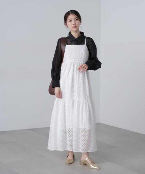 FREE'S MART(フリーズマート)の「◆ティアードキャミソールワンピース(ワンピース・レディース・ブラック/ブラウン系その他/ホワイト系その他・SMALL/MEDIUM)」の12枚目の写真