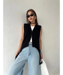 Garter Straps Knit Vest