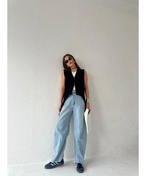 TRUNC（トランクエイティーエイト）の「Garter Straps Knit Vest（ベスト・レディース・ブラック/アイボリー・FREE）」の19枚目の写真