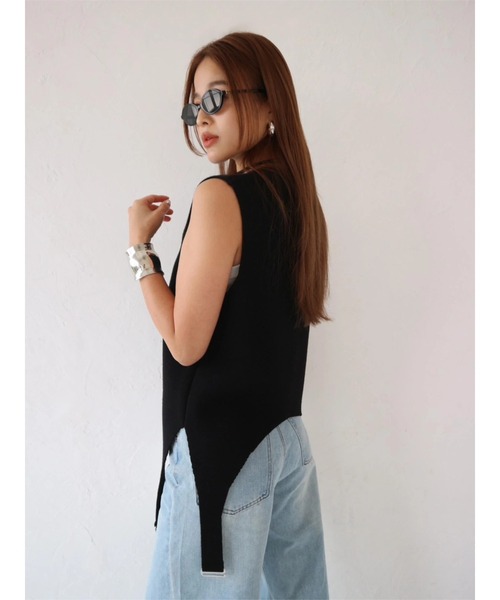 TRUNC（トランクエイティーエイト）の「Garter Straps Knit Vest（ベスト・レディース・ブラック/アイボリー・FREE）」の22枚目の写真