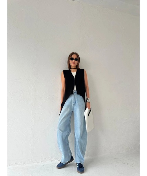 TRUNC（トランクエイティーエイト）の「Garter Straps Knit Vest（ベスト・レディース・ブラック/アイボリー・FREE）」の10枚目の写真