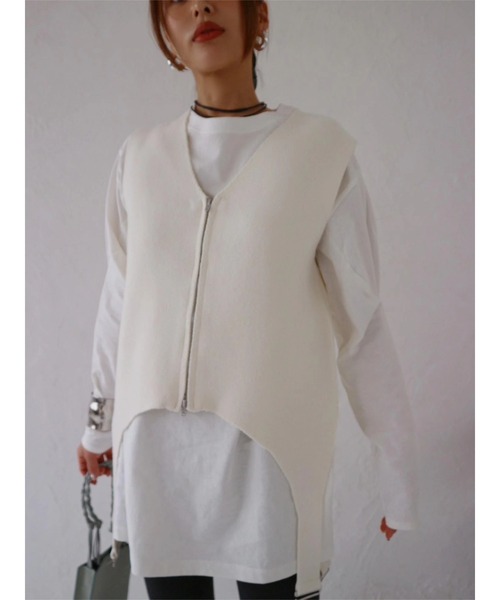 TRUNC（トランクエイティーエイト）の「Garter Straps Knit Vest（ベスト・レディース・ブラック/アイボリー・FREE）」の15枚目の写真