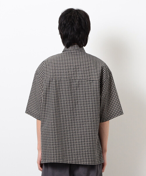 Purple&Yellow（パープルアンドイエロー）の「シアサッカーチェックシャツ（シャツ/ブラウス・メンズ・ブラック/アイボリー・MEDIUM/SMALL/LARGE）」の19枚目の写真