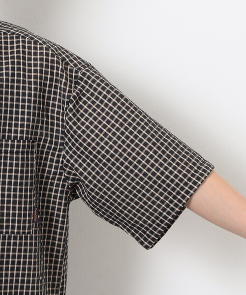 Purple&Yellow（パープルアンドイエロー）の「シアサッカーチェックシャツ（シャツ/ブラウス・メンズ・ブラック/アイボリー・MEDIUM/SMALL/LARGE）」の22枚目の写真