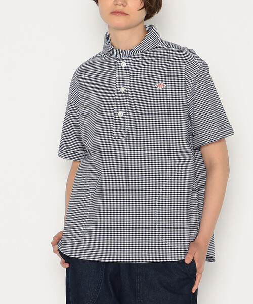 DANTON(ダントン)の「WOMEN'S OXFORD ROUND COLLAR SHORT SLEEVE PULLOVER SHIRT PATTERN(シャツ/ブラウス・レディース・ブルー系その他/ブルー系その他6・36/38/34)」の1枚目の写真