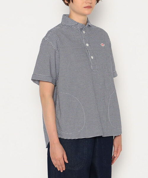 DANTON(ダントン)の「WOMEN'S OXFORD ROUND COLLAR SHORT SLEEVE PULLOVER SHIRT PATTERN(シャツ/ブラウス・レディース・ブルー系その他/ブルー系その他6・36/38/34)」の5枚目の写真