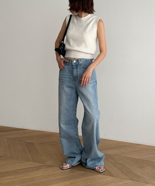 CANAL JEAN（キャナルジーン）の「El mar　コットンリネンニットタンク（タンクトップ・レディース・ホワイト/ネイビー/ブラック/ブルー/ブラウン・ONE SIZE）」の10枚目の写真