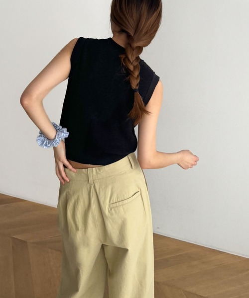 CANAL JEAN（キャナルジーン）の「El mar　コットンリネンニットタンク（タンクトップ・レディース・ホワイト/ネイビー/ブラック/ブルー/ブラウン・ONE SIZE）」の12枚目の写真