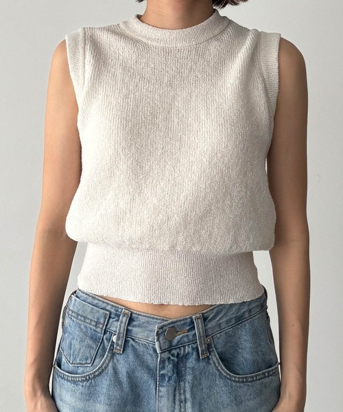 CANAL JEAN（キャナルジーン）の「El mar　コットンリネンニットタンク（タンクトップ・レディース・ホワイト/ネイビー/ブラック/ブルー/ブラウン・ONE SIZE）」の14枚目の写真
