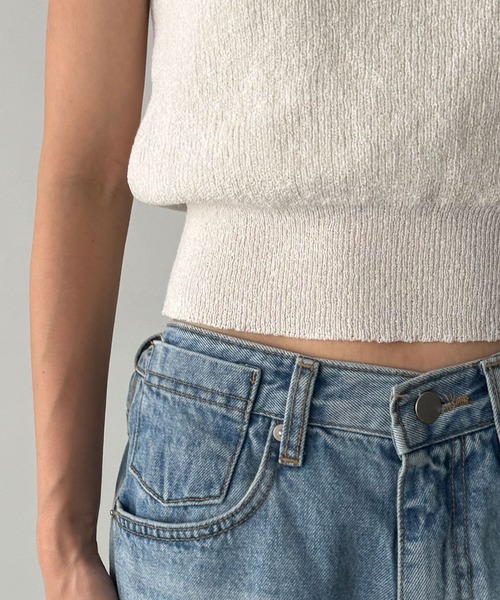 CANAL JEAN（キャナルジーン）の「El mar　コットンリネンニットタンク（タンクトップ・レディース・ホワイト/ネイビー/ブラック/ブルー/ブラウン・ONE SIZE）」の18枚目の写真