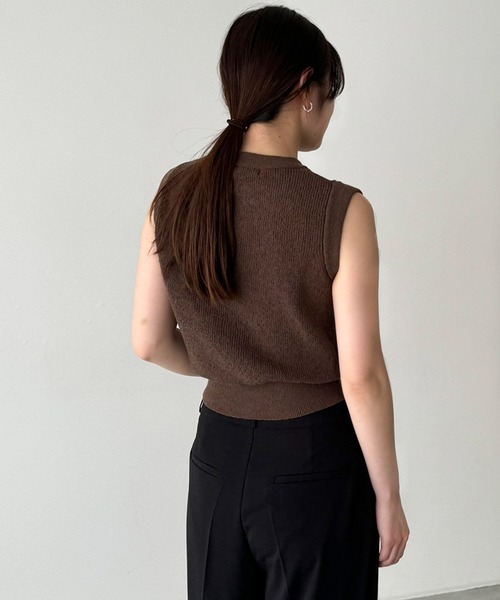 CANAL JEAN（キャナルジーン）の「El mar　コットンリネンニットタンク（タンクトップ・レディース・ホワイト/ネイビー/ブラック/ブルー/ブラウン・ONE SIZE）」の21枚目の写真
