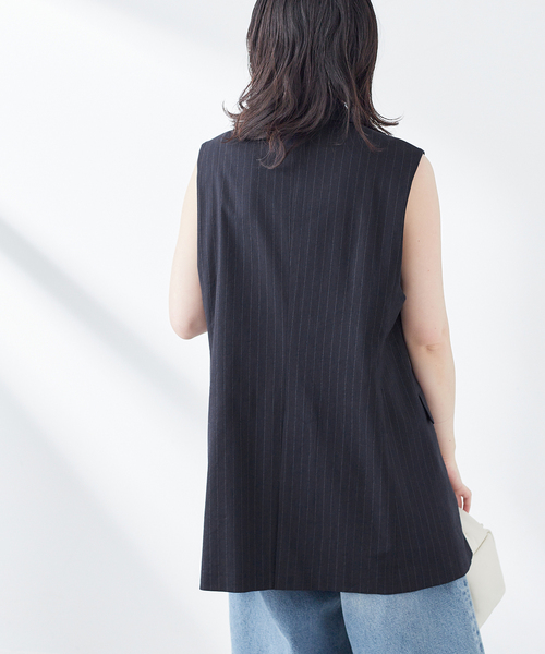 JOURNAL STANDARD L'ESSAGE キンボタンニットベスト 紺 JOURNAL STANDARD - JOURNAL STANDARD L'ESSAGE キンボタン
