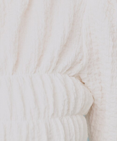 index（インデックス）の「シャーリングペプラムトップス【洗濯機洗い可】（Tシャツ/カットソー・レディース・イエロー系その他/オフホワイト/ブラック・40/38/36）」の19枚目の写真