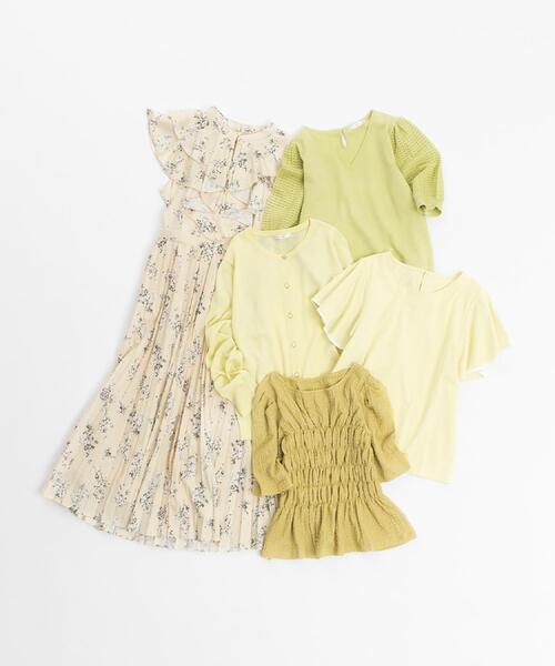 index（インデックス）の「シャーリングペプラムトップス【洗濯機洗い可】（Tシャツ/カットソー・レディース・イエロー系その他/オフホワイト/ブラック・40/38/36）」の4枚目の写真