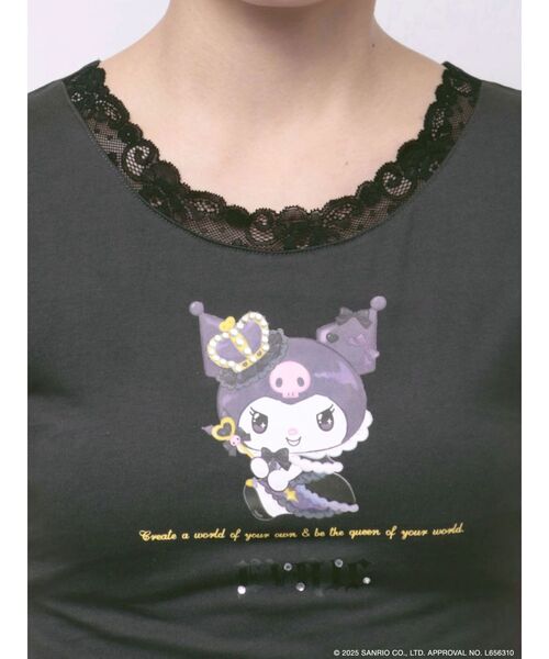 EVRIS（エヴリス）の「【メロクロコラボ】レースドッキングクロミTシャツ（Tシャツ/カットソー・レディース・ブラック・FREE）」の13枚目の写真