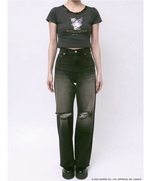 EVRIS（エヴリス）の「【メロクロコラボ】レースドッキングクロミTシャツ（Tシャツ/カットソー・レディース・ブラック・FREE）」の17枚目の写真