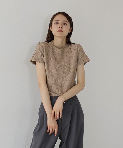J by blue(ジェイバイブルー)の「ラインフクレジャガードカットソー(Tシャツ/カットソー・レディース・モカ/アイボリー/ブラック・MEDIUM)」の13枚目の写真