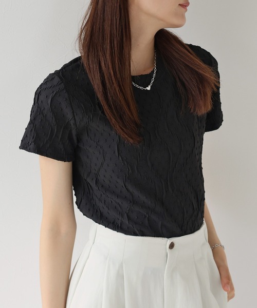 J by blue(ジェイバイブルー)の「ラインフクレジャガードカットソー(Tシャツ/カットソー・レディース・モカ/アイボリー/ブラック・MEDIUM)」の18枚目の写真
