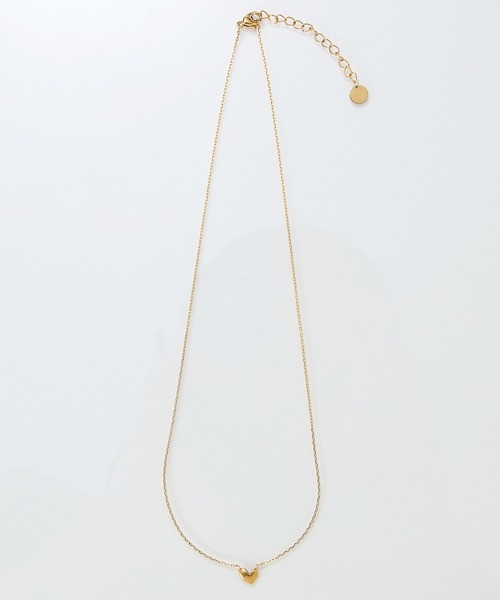 金属アレルギー対応】スリークハートネックレス/全長:40cm+5cm