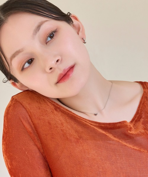 Phoebe（フィービィー）の「【金属アレルギー対応】スリークハートネックレス/全長:40cm+5cm/サージカルステンレス/ハートモチーフ（ネックレス・レディース・シルバー/イエローゴールド・FREE）」の11枚目の写真